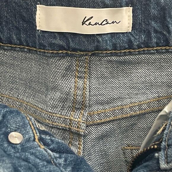 Kancan Double Button Distressed Shorts Size 7/27 High Waisted - Picture 10 of 11